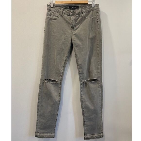 J Brand Gray Distressed Silver Fox Skinny Jeans - Picture 4 of 10